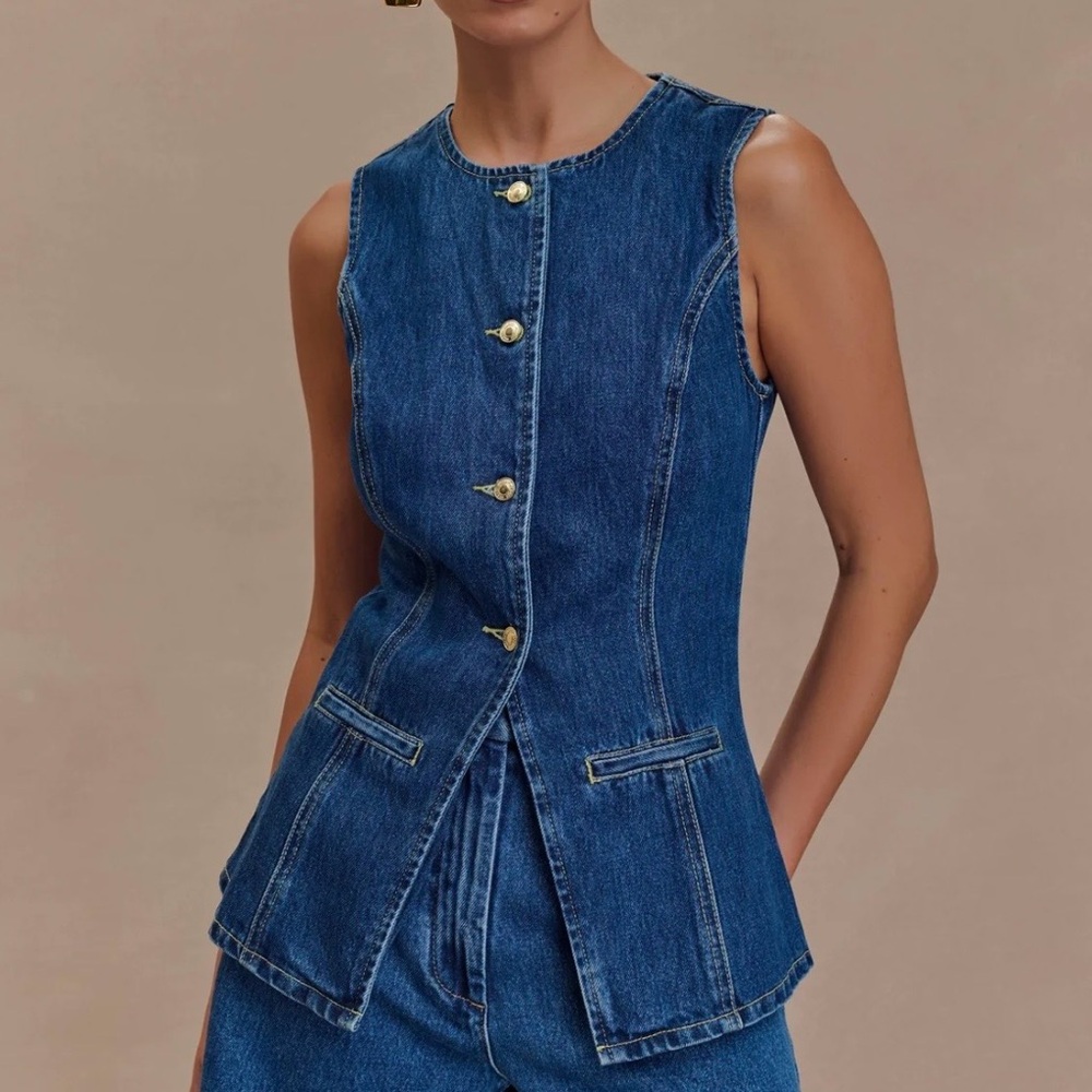 BUY NOW ♥️ NWT MESHKI Blue Denim Sleeveless Top
